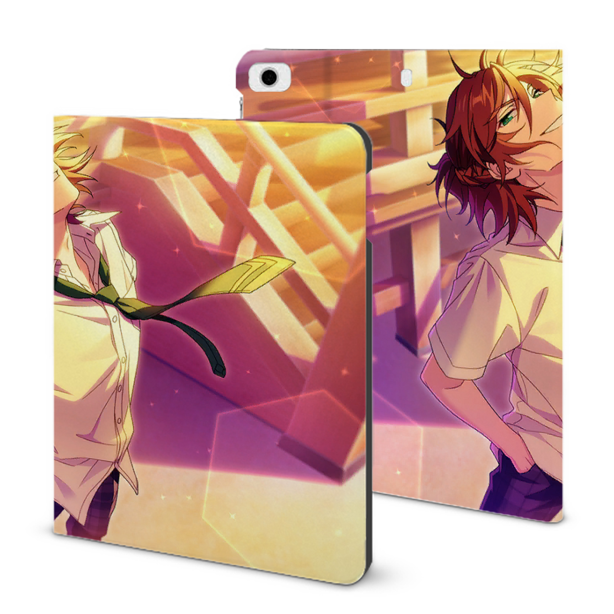 （画像用） あんさんぶるスターズ! Ensemble Stars IPad ケース ブック型 PUレザー TPU 耐衝撃 軽量 薄型 ペン収納なし 全面保護 IPad 各モデル対応